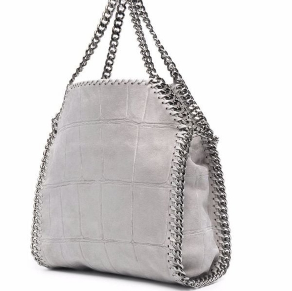 Stella McCartney Falabella Croc-Embossed Shoulder Bag Grey - Picture 3 of 13